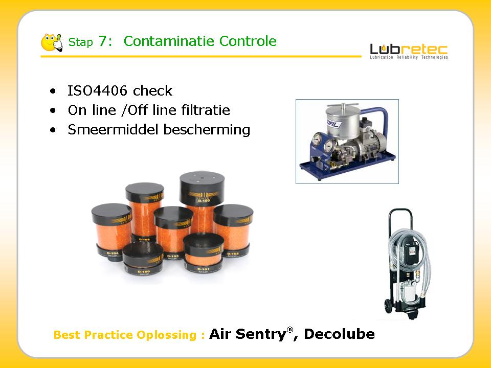 Lubrication Reliablity : contaminatie controle en vermijden dmv beluchters & filtratie