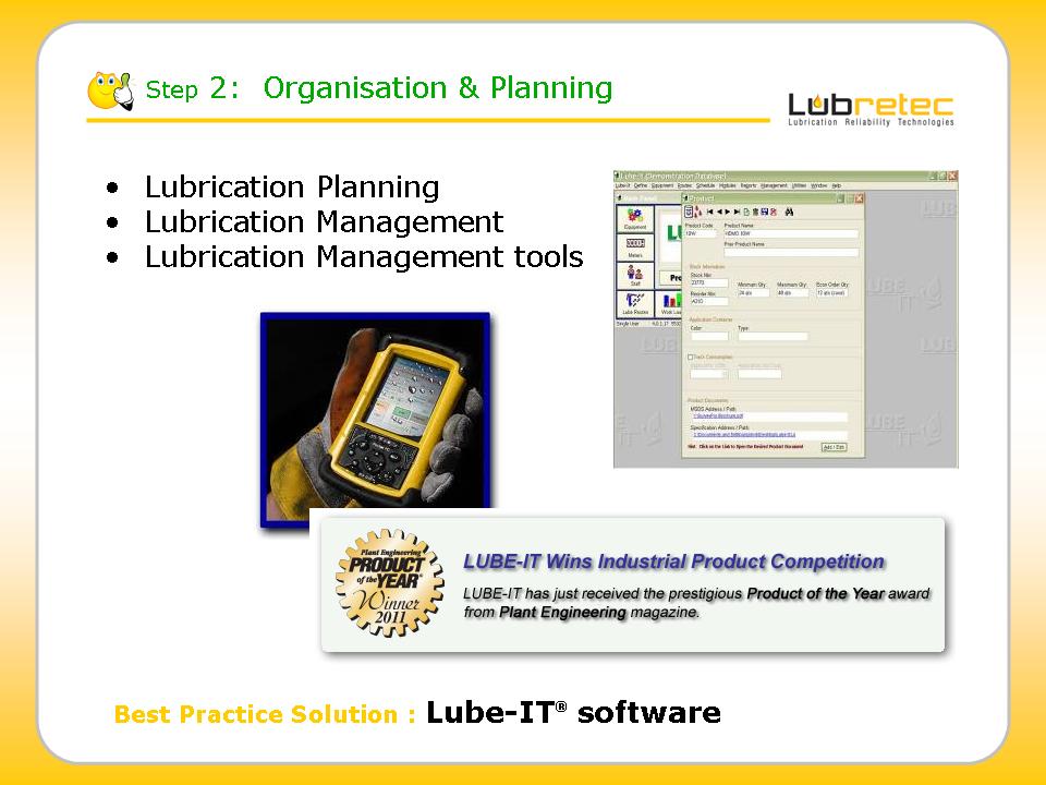Lubrication Reliability step 2 : organisation & planning
