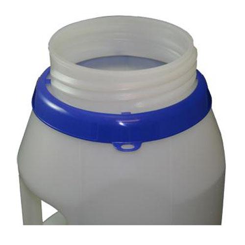 Label Safe drum ring - kleurgecodeerde vatring op een 3 liter Oil Safe vat.