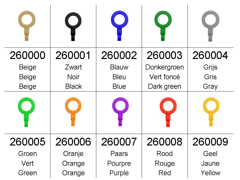 Label Safe ID ring of washer diameter 1 inch 10 kleuren.