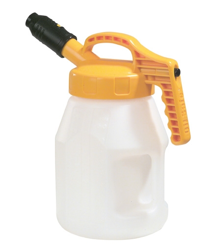 Oil Safe Stumpy spout lid combination with 5 litre drom